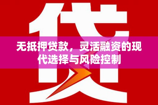 遵化市无抵押贷款，灵活融资的现代选择与风险控制
