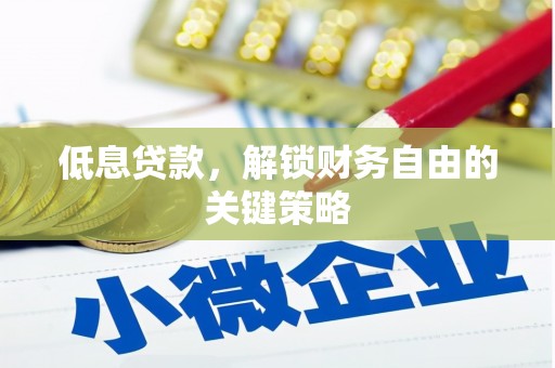 遵化市低息贷款，解锁财务自由的关键策略